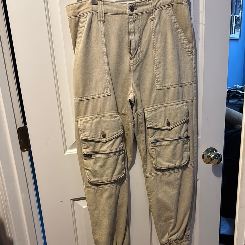 BDG Tan Track Pants Relaxed Fit Joggers cargo material